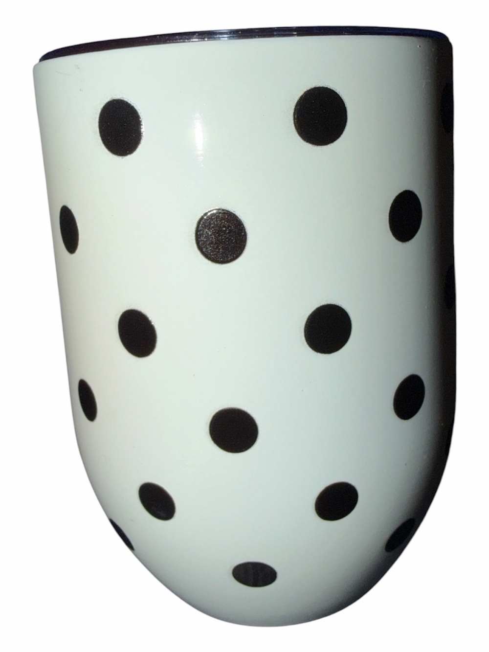 kate spade white black polka dot stainless steel wine tumbler on the dot